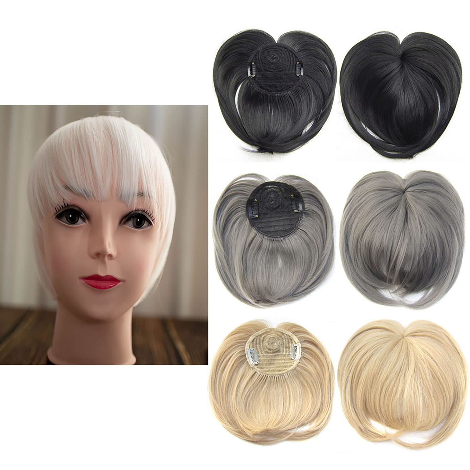 Fashionable Clip-In Bangs Hair Topper for Women - Silky Soft Clip-On Fringe Wig for Instant Volume & Style - Perfect for Daily Wear, Cosplay & Hair Loss Solutions