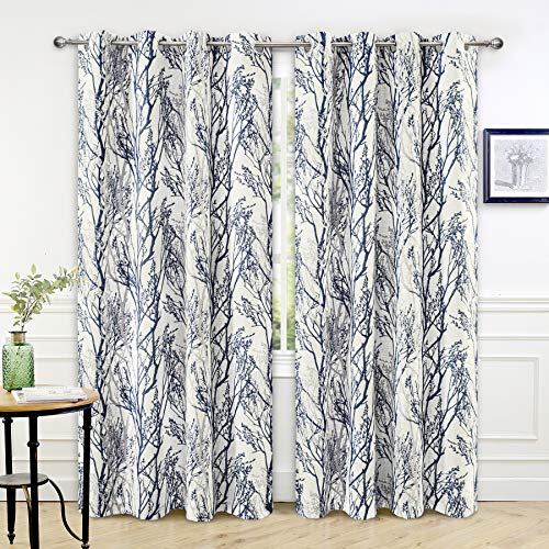 Tree Branch-2 Panel Linen Blue