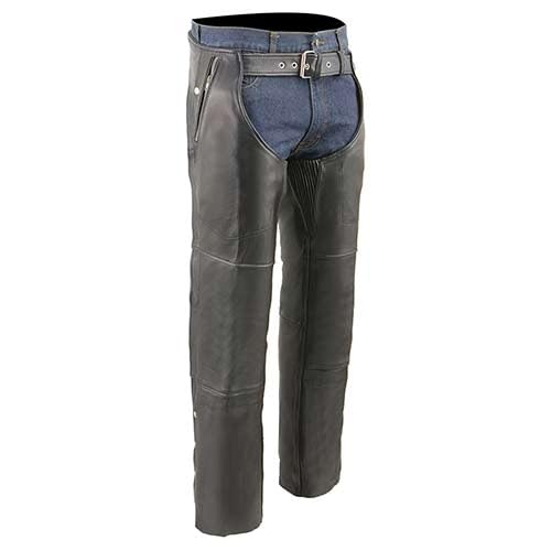 Milwaukee Premium Leather Motorcycle Chaps for Men - Thermal Lined Biker Chaps - Large Size for Comfort & Protection - Ideal for Cold Weather Riding & Long-Distance Motorcycle Trips