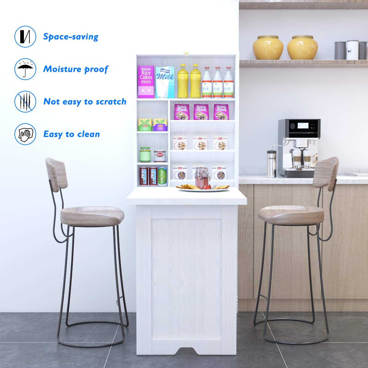 Casart Wall Mounted Foldable Computer Desk - Space Saving Multi-Function Workstation for Home Office, Study & Small Spaces | Writing Desk, Laptop Table & Convertible Work Surface