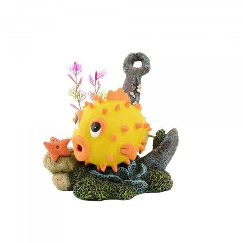 Bioscape Bubbler Yellow Puffer & Anchor - Premium Glass Water Pipe for Smooth Smoking | Perfect for Home Use, Parties & Relaxation