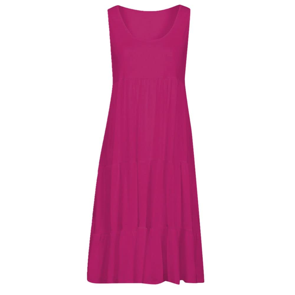Women's Summer Sleeveless Casual Dress - Flowy Beach Party Dress for Holiday & Vacation Wear - Perfect for Beach Outings, Pool Parties and Summer Vacations