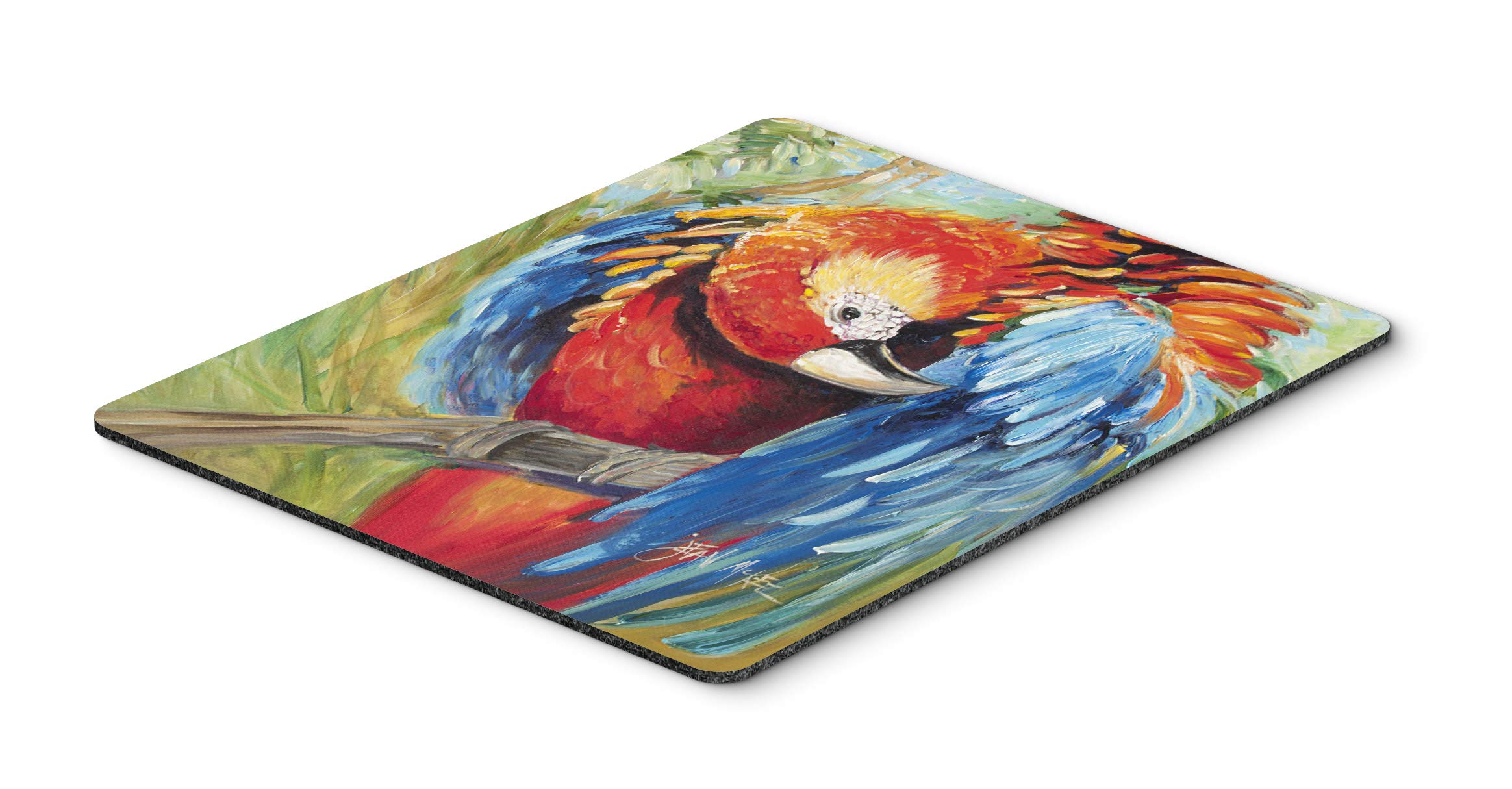 Red Parrot Mouse Pad & Hot Pad - Large Washable Non-Slip Desk Mat for Home Office, Gaming, Computer & Laptop Use | Perfect Workstation Accessory for Comfort & Style