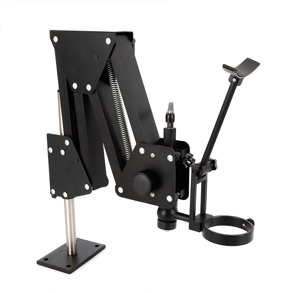 85mm Black Aluminum Alloy Jewelry Microscope Stand - 360° Multi-Directional Adjustable Gemstone Inlaying Tool for Jewelers, Watch Repair & Hobbyists (Ideal for Ring Making, Engraving & Precision Work)