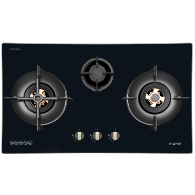 86cm 3 Burner Gas Hob - Stainless Steel Cooktop for Kitchen | Perfect for Home Cooking, Camping & Outdoor Use