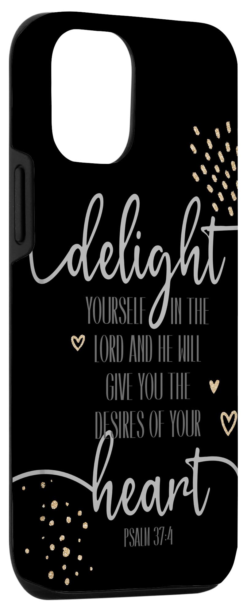 iPhone 12/12 Pro Christian Phone Case with Bible Verse Psalm 37:4 - Religious Protective Cover for Daily Use, Church, Prayer & Faith Inspiration