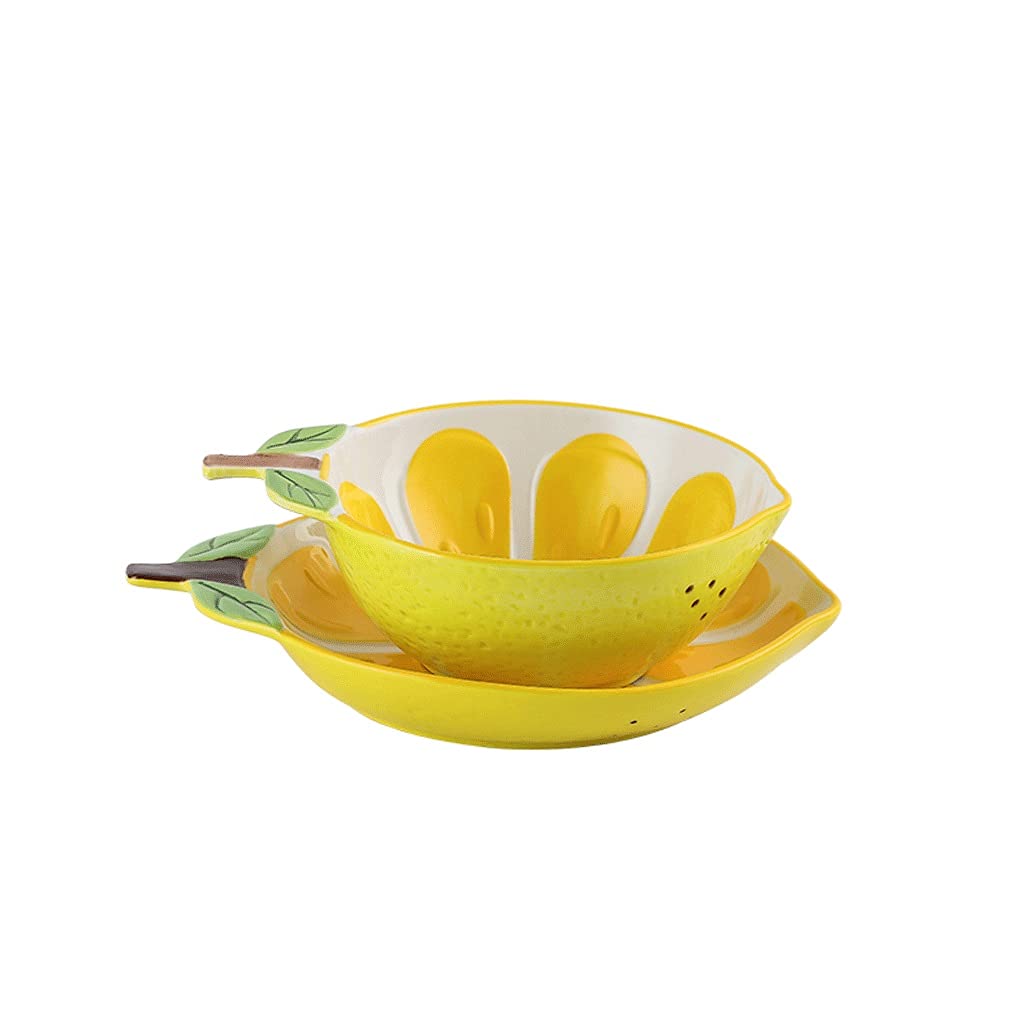 **Stylish Ceramic Oven & Microwave Safe Dinner Plates - Cute Lemon Bowl & Tray Set for Baking, Serving Fruits & Home Dining - Durable & Creative Tableware for Everyday Use**