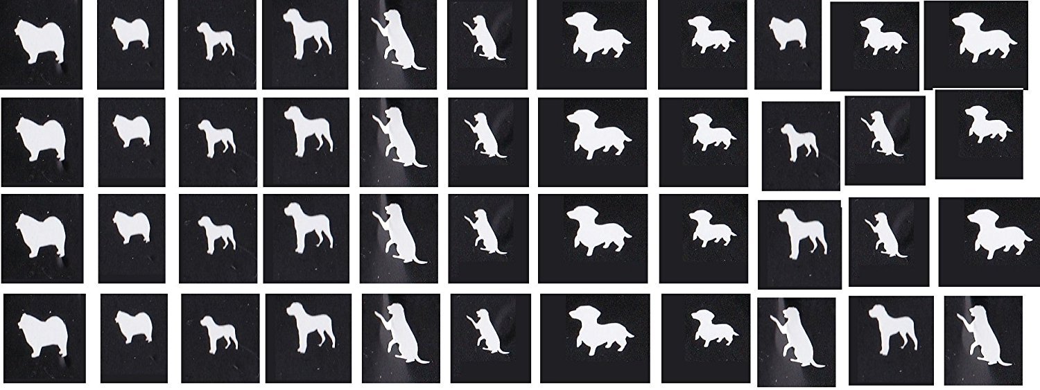 44PCS Nail Art Stencils for Dogs - DIY Nail Vinyl Decals for Manicure & Pedicure - Perfect for Pet Lovers, Nail Artists & Home Salons (Dog Themed)