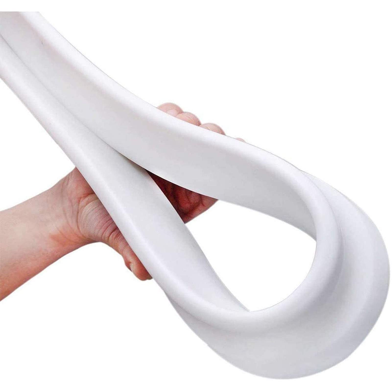 WMOENS Foldable Self-Adhesive Silicone Shower Water Barrier Strip - 300cm White Waterproof Shower Wall Seal for Bathroom & Tub Leak Prevention - Perfect for Home, RV, and Apartment Bathrooms