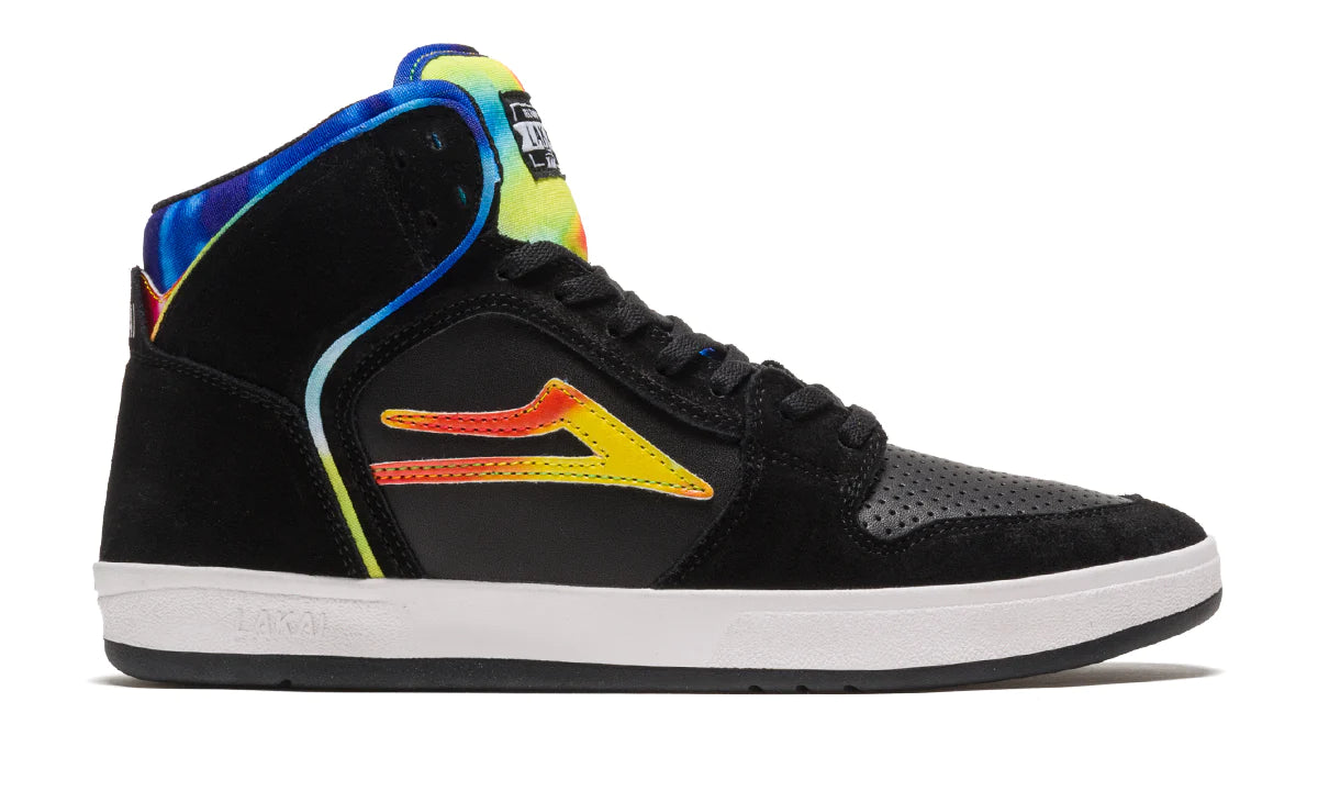 Lakai Telford Skate Shoes - Black Tie Dye High Top Sneakers for Men | Comfortable & Durable Skateboarding Shoes | Perfect for Street Skating, Casual Wear & Urban Fashion