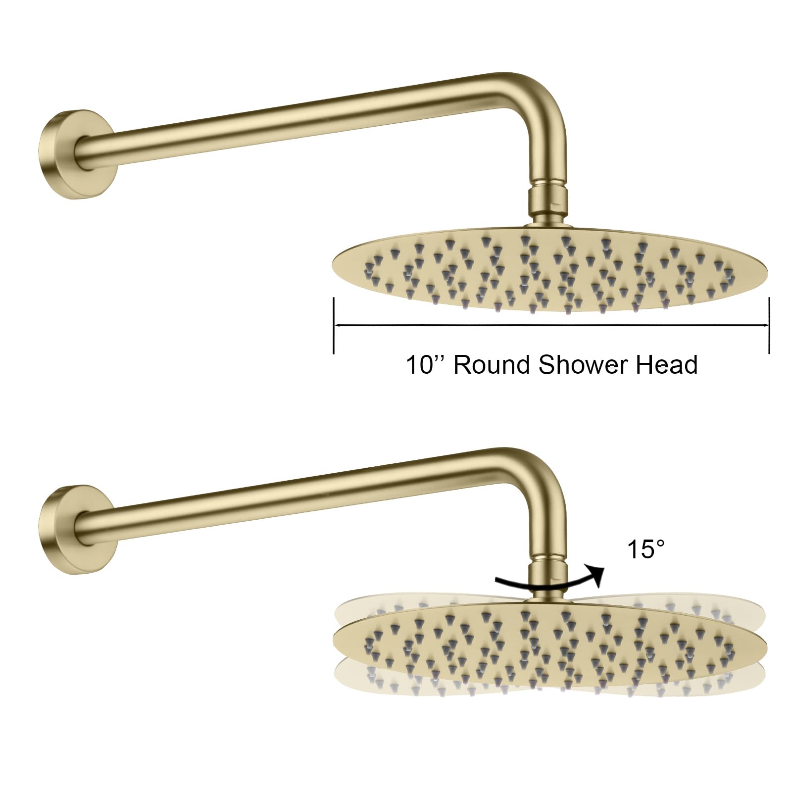 Premium Rzoeox Brushed Gold Bathroom Shower Faucet System - 10