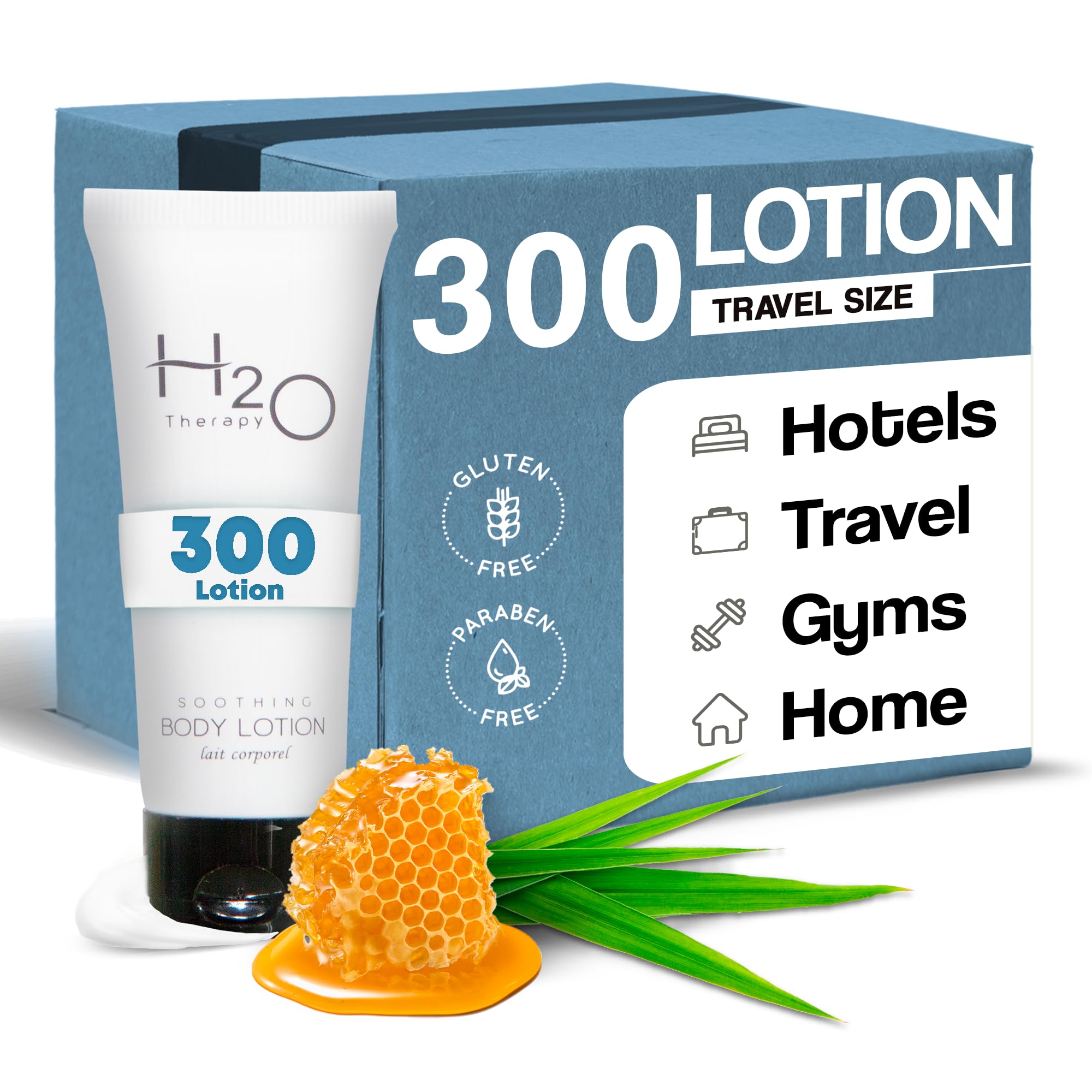 H2O Therapy Lotion Travel Size 0.85 oz (Pack of 300) - Moisturizing Body Lotion for Hotels, Hospitality & Personal Use - Perfect for Travel, Gyms & Guest Amenities