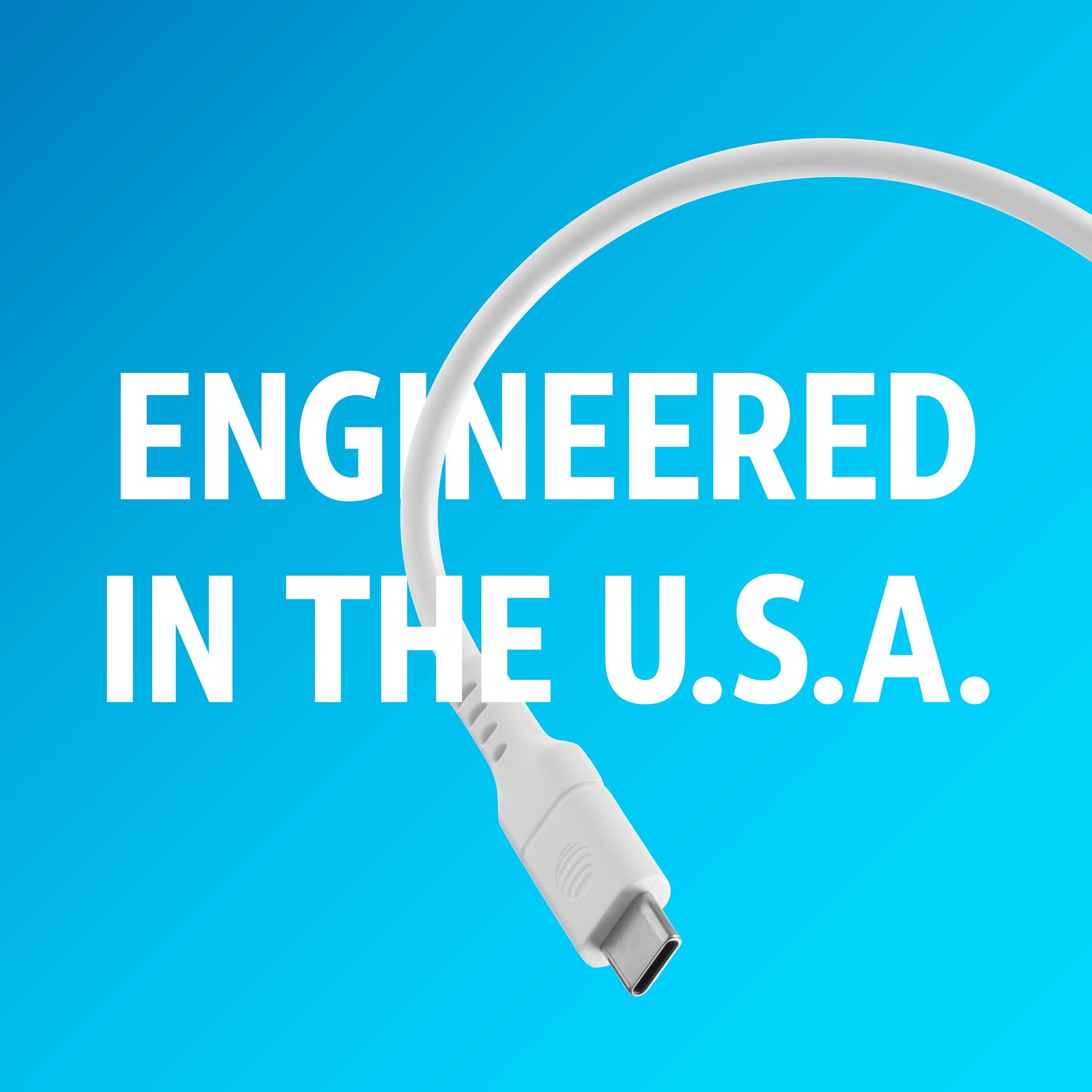 Premium AT&T USB-C to USB-C Fast Charging Cable 6ft - High Speed Power Delivery for iPhone 15 Pro Max, MacBook Pro, iPad Pro | Durable White Cord for Home, Office & Travel Charging