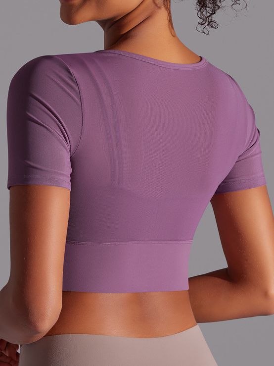 ZASUWA Women's Sexy Mesh Hollow Out Breathable Short Sleeve Tops - Perfect for Night Out, Party, and Summer Fashion