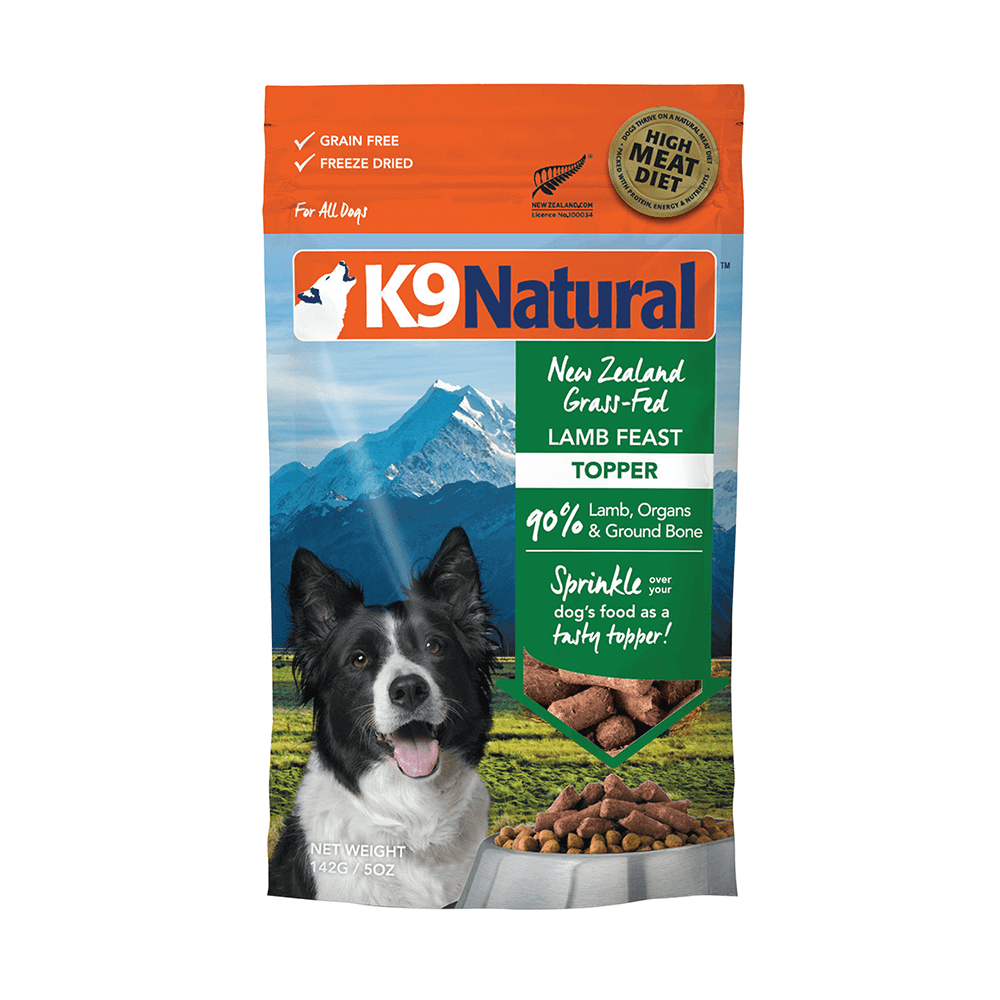 K9 NATURAL Lamb Feast Topper - Premium Grain-Free Dog Food Topper (142g) | High-Protein Meal Enhancer for Dogs | Perfect for Picky Eaters & Senior Dogs