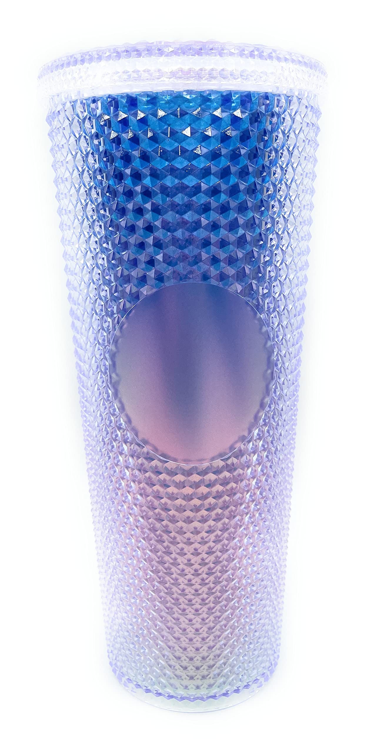 FUNCENTRIC 24oz Studded Tumbler with Lid and Straw - Matte Ombre Reusable Coffee Cup for Iced Drinks | Perfect for Office, Gym, Travel & Outdoor Activities