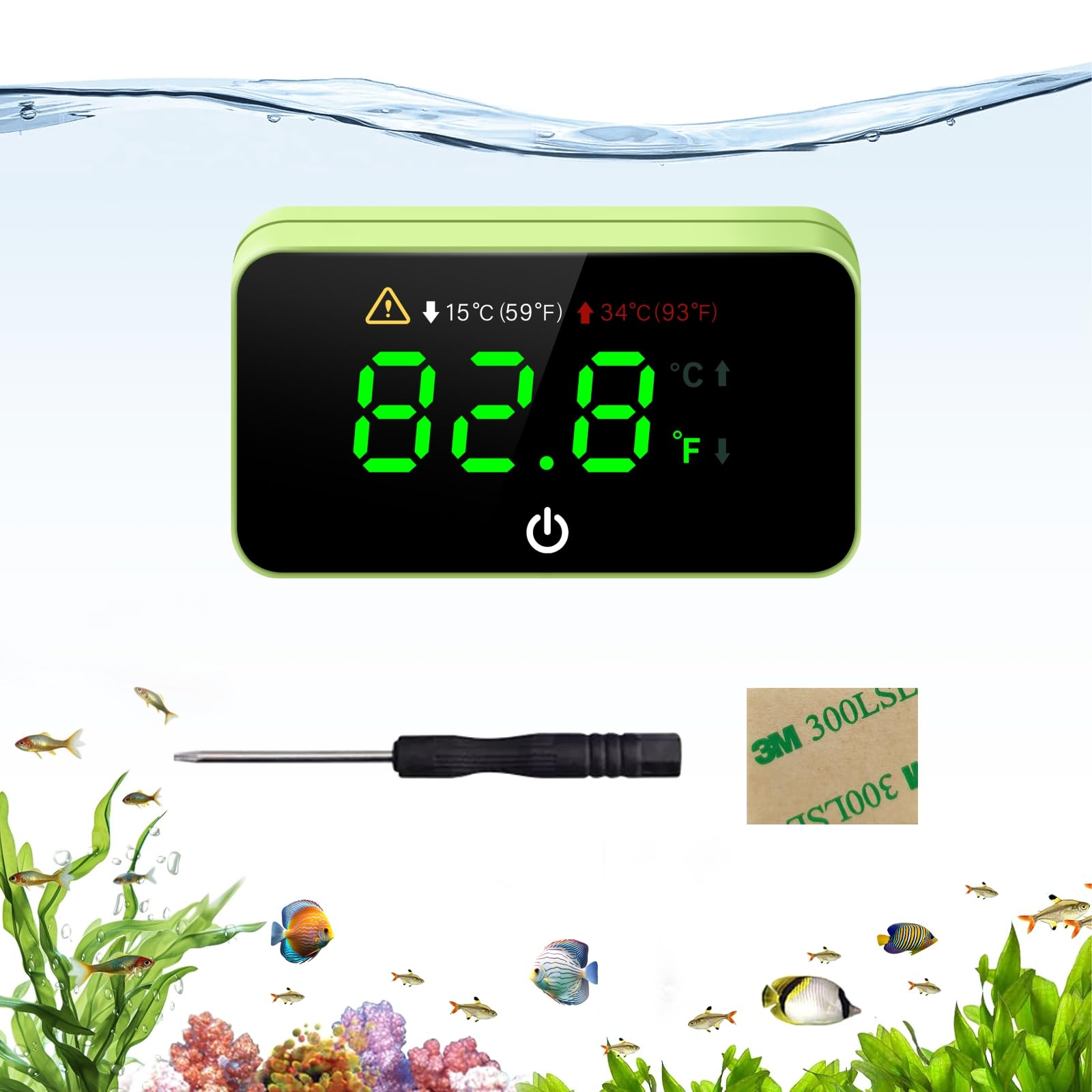 Digital Aquarium Thermometer with LED Display - for Fish Tanks & Aquariums