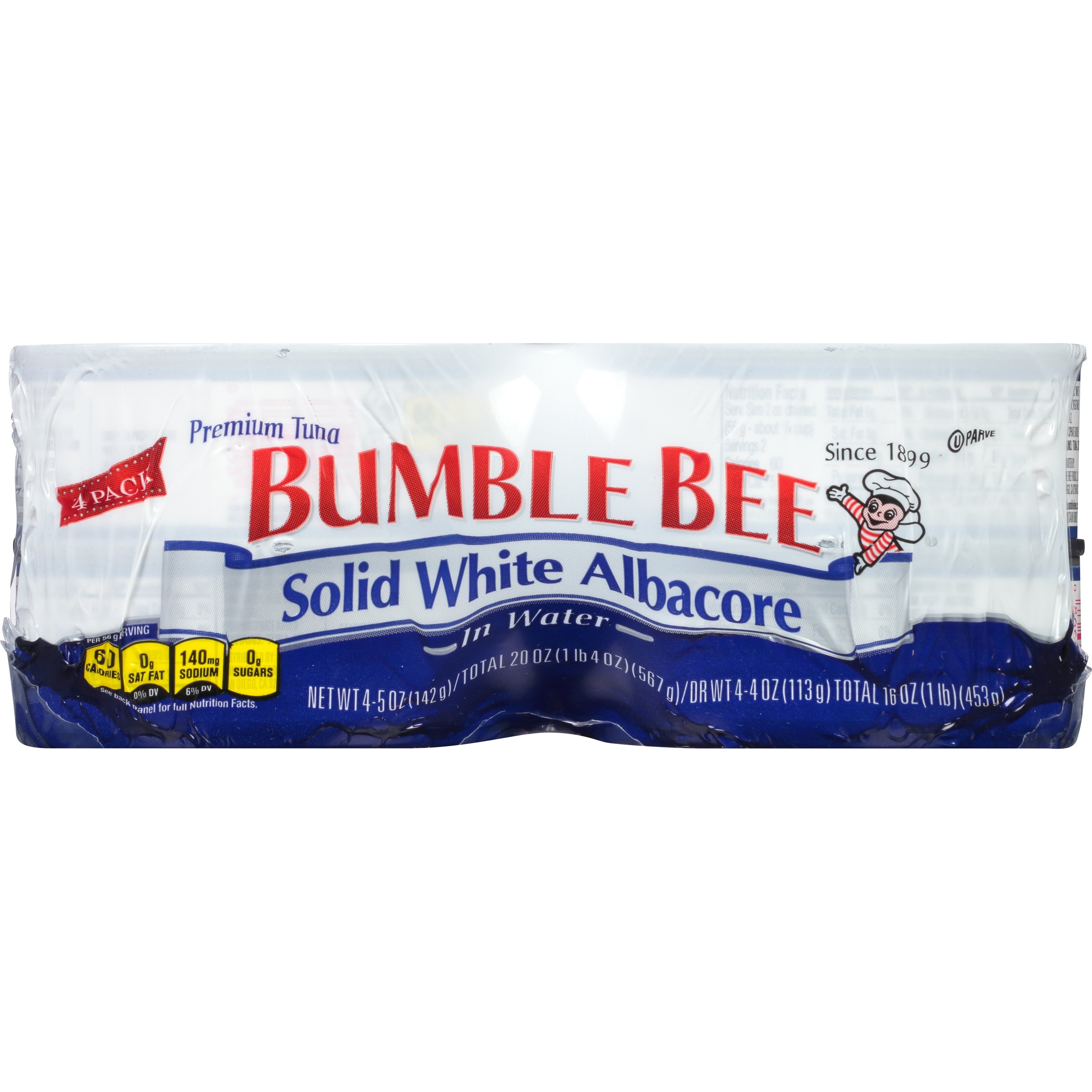 BUMBLE BEE Wild Caught Solid White Albacore Tuna in Water - 5oz Cans (Pack of 24) | High Protein, Keto & Paleo Friendly, Gluten Free Canned Tuna Fillets | Perfect for Salads, Sandwiches, Meal Prep & Low-Carb Diets