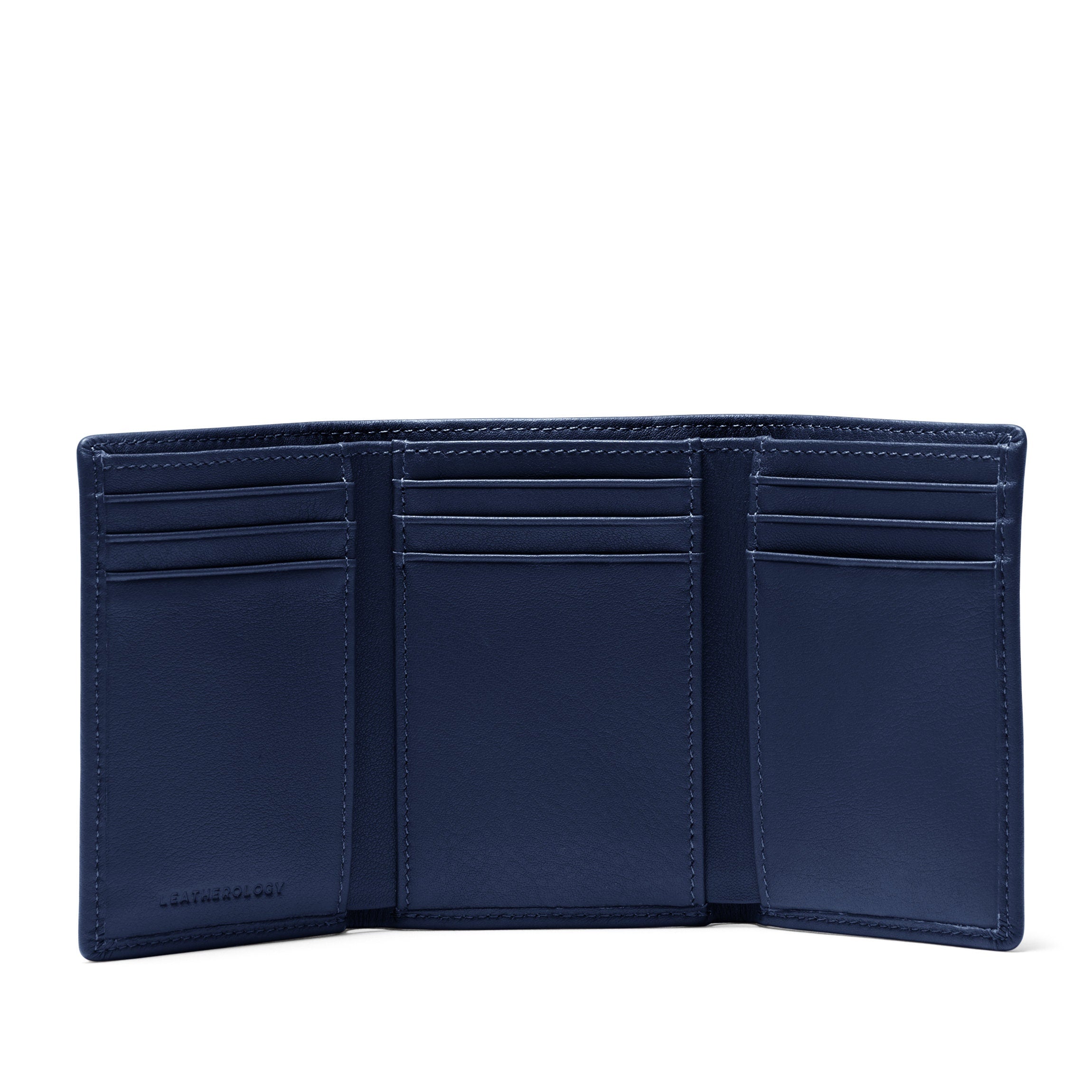 Premium Navy Blue Trifold Wallet with Card Slots - Slim RFID Blocking Leather Wallet for Men - Perfect for Everyday Use, Travel & Business