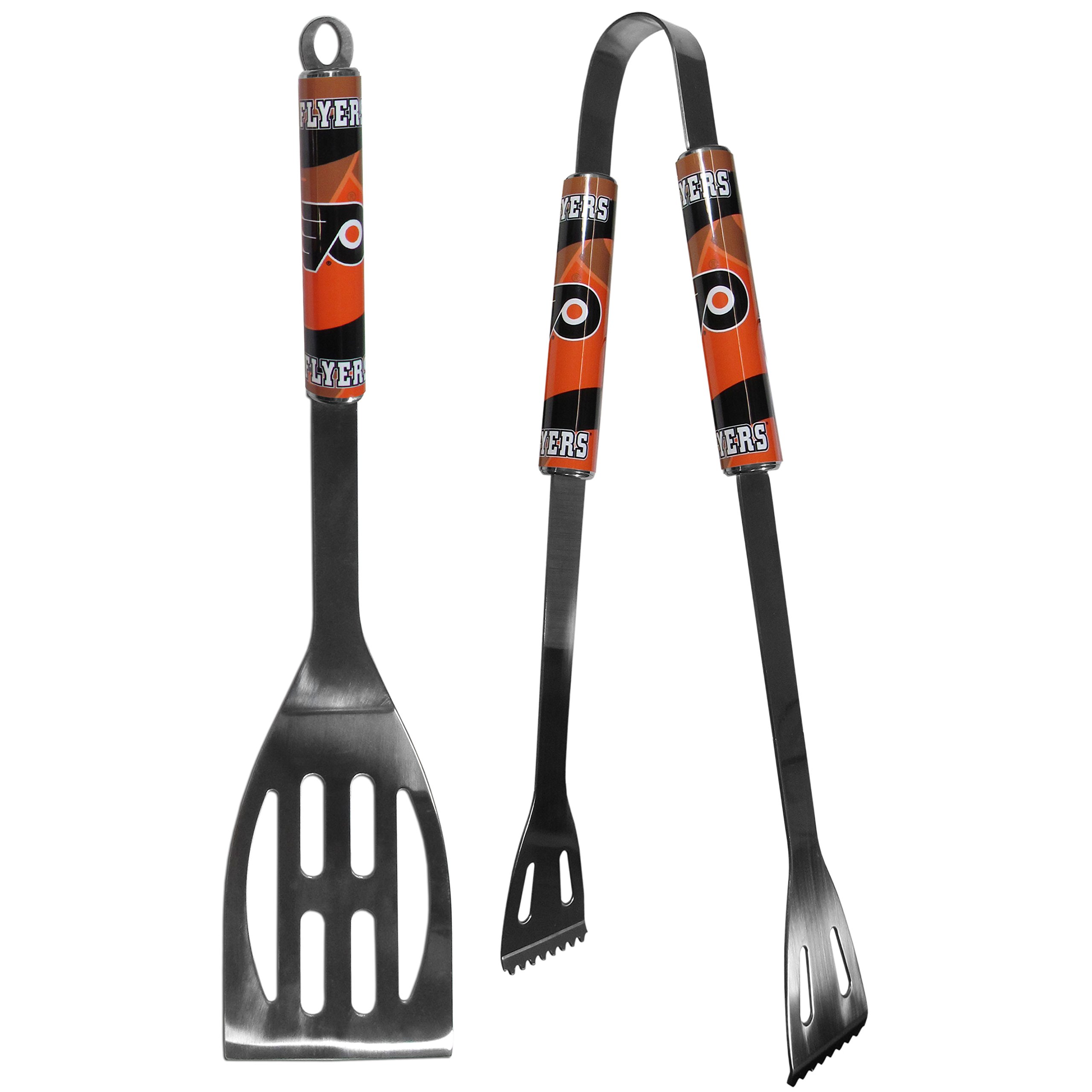 Siskiyou Sports NHL Steel BBQ Grill Tool Set (2-Piece) - Perfect for Outdoor Grilling, Tailgating, and Backyard BBQs