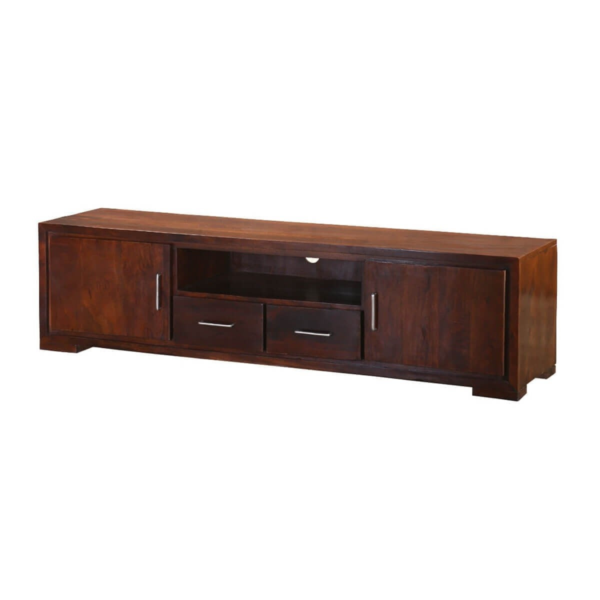 Solid Wood TV Stand with 2 Drawers - Indian Cromer Style Console Cabinet for Living Room, Bedroom & Home Entertainment Storage