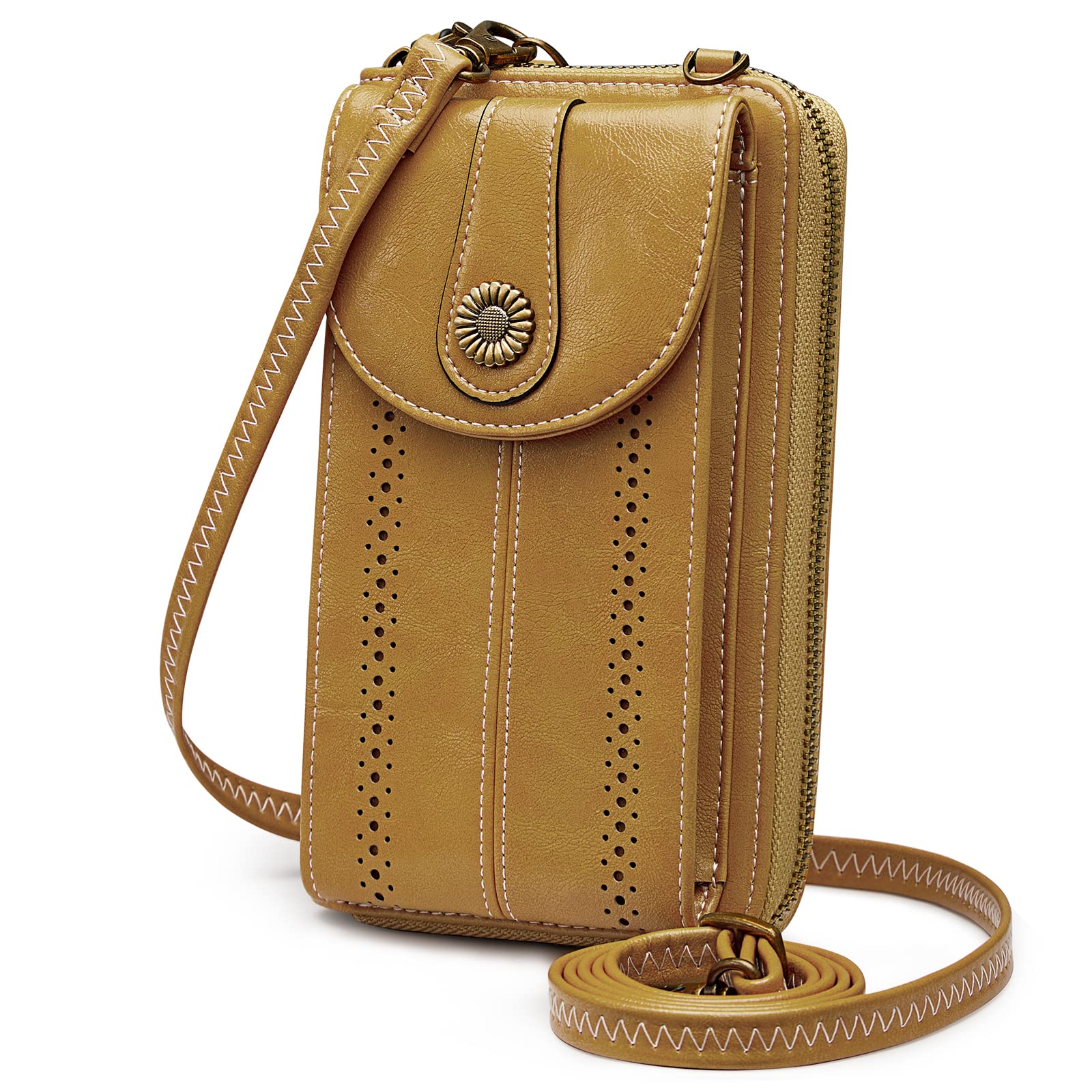 S-ZONE Women's RFID Blocking Crossbody Phone Purse - Small Faux Leather Wallet Bag for iPhone & Cards | Perfect for Travel, Shopping & Daily Use