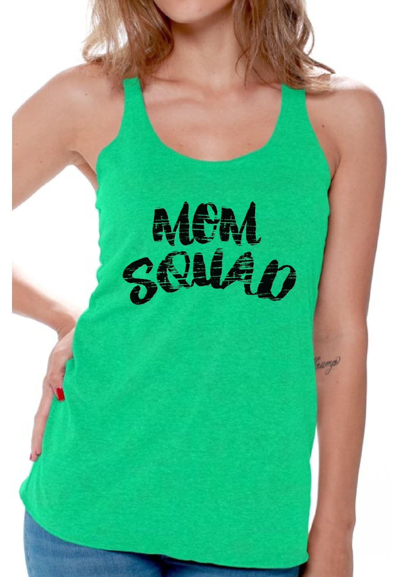 Women's Mom Squad Racerback Tank Top - Comfortable & Stylish Workout & Casual Wear for Moms