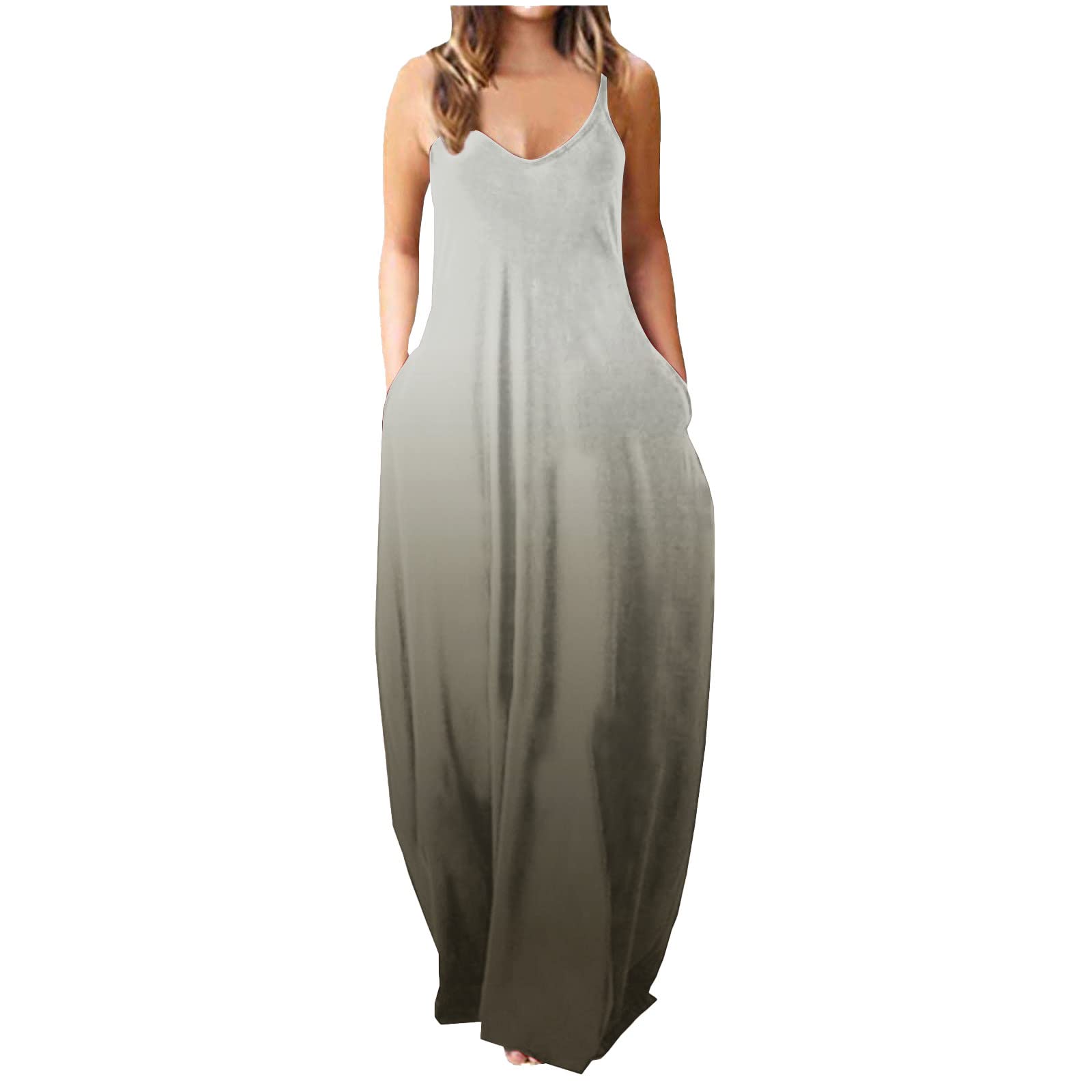 Trendy 2022 Summer Dresses for Women - Floral Printed Plus Size Maternity Dress with V-Neck & Sleeveless Design, Convenient Sling Pockets | Perfect for Beach Vacations, Maternity Photos & Summer Outings