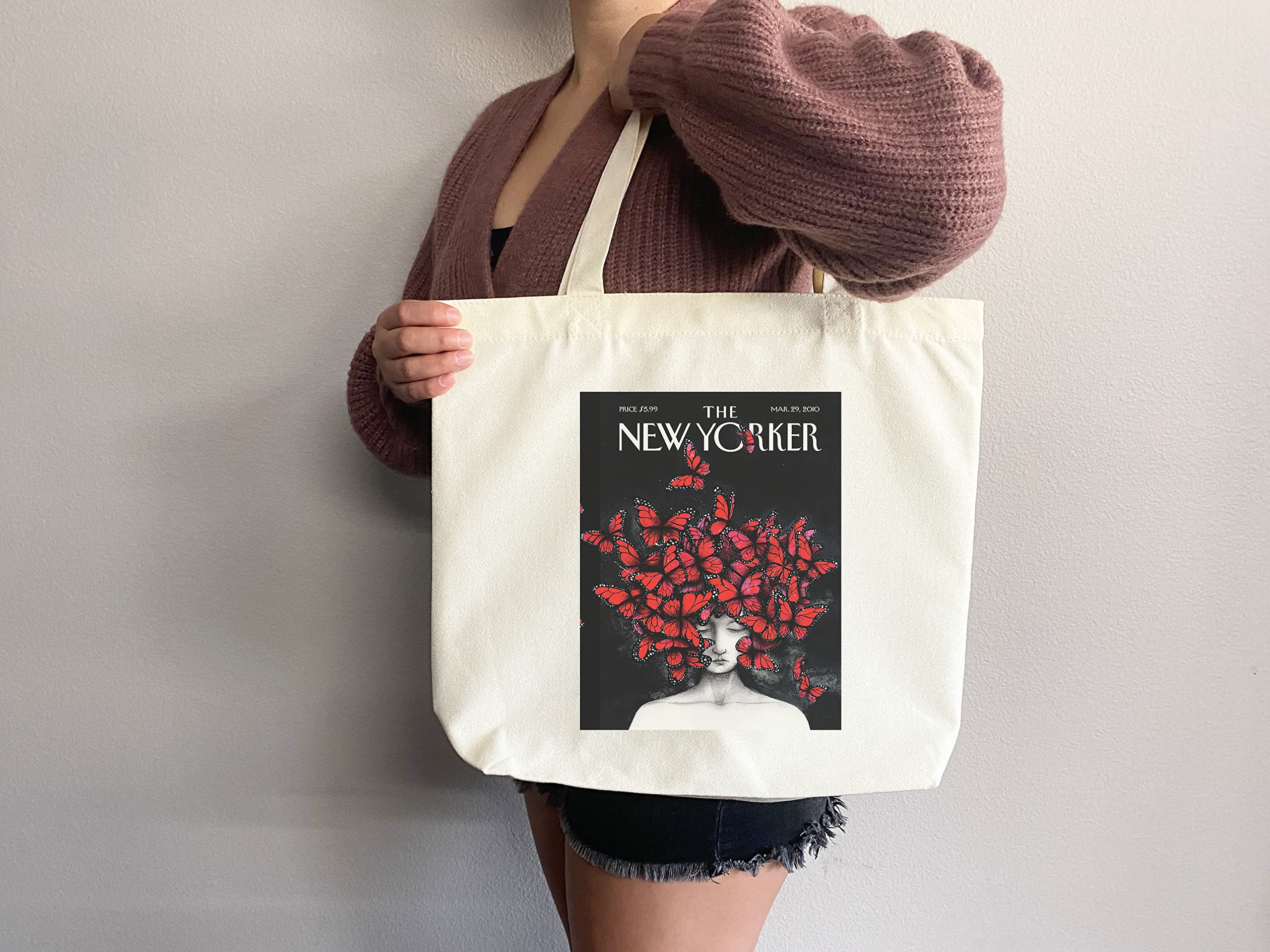 The New Yorker Magazine Tote Bag - Stylish Canvas Art Tote for Women & Men - Perfect for Shopping, Beach, Work & Everyday Use
