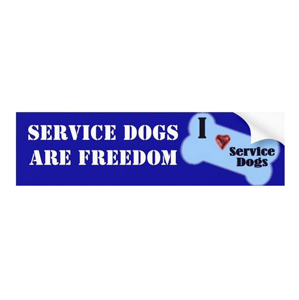 I Love Service Dogs Bumper Sticker - Funny Car Decals & Window Stickers for Cars, Trucks, SUVs - Show Your Support for Service Animals on the Road