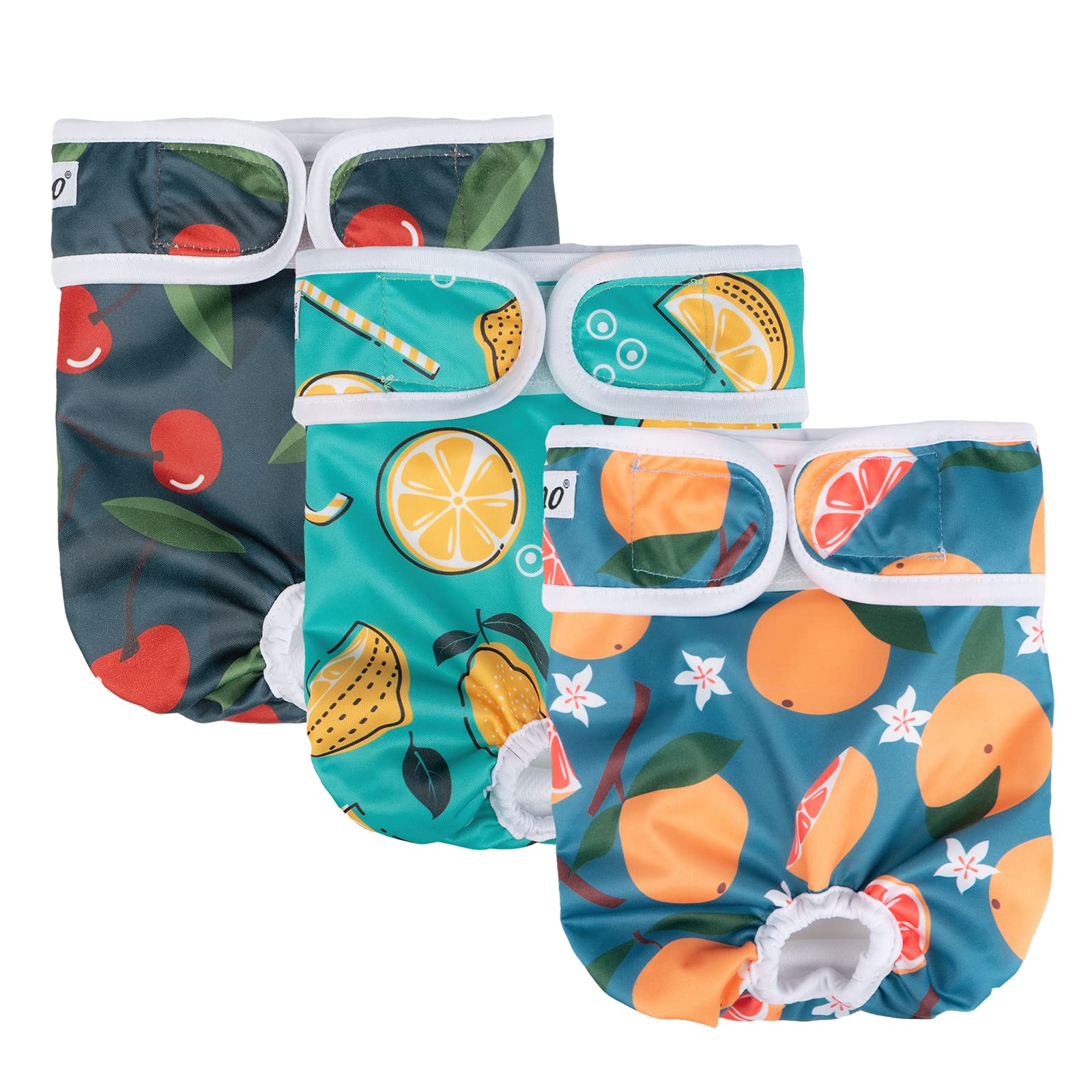 Washable Reusable Female Dog Diapers (3 Pack) - Highly Absorbent No Leak Pet Period Panties with Adjustable Straps - Perfect for Dogs in Heat, Post-Surgery Care & House Training