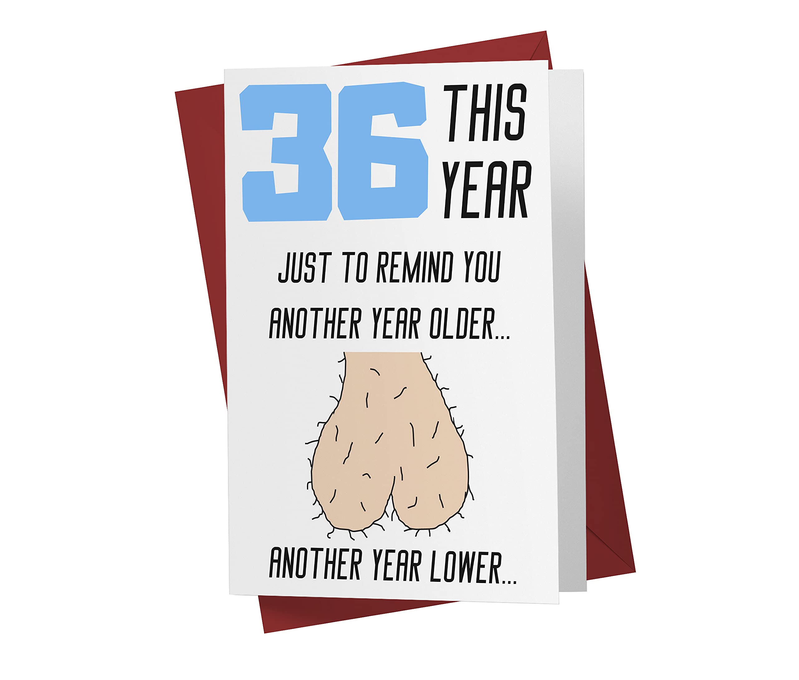 36th Birthday Cards for Men - Funny Rude Sarcastic Cards for Boyfriend, Husband, Dad & Friends | Perfect for Office Pranks, Gag Gifts & Adult Humor Celebrations
