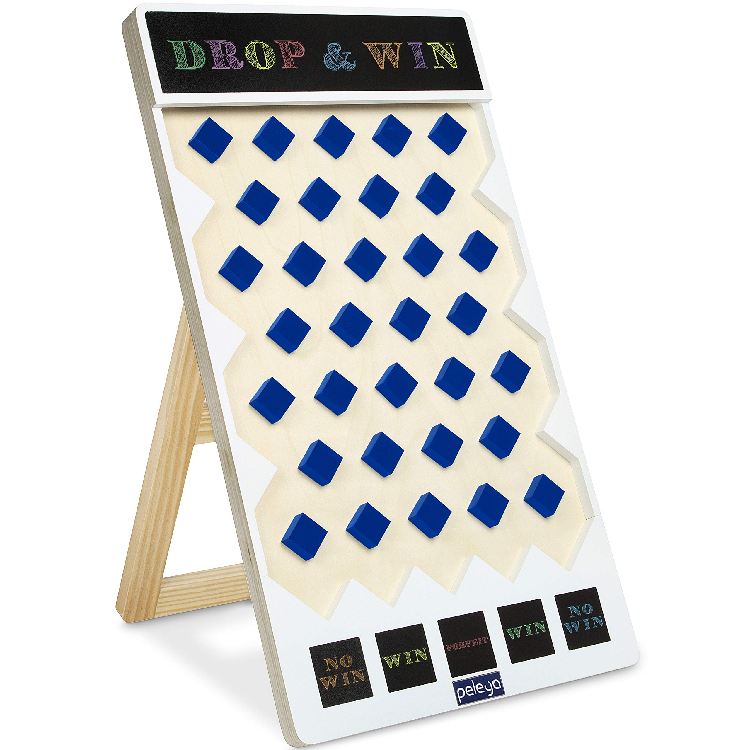 Premium Wooden Prize Drop Disc Game - 27.8 x 15.9 Inches with Chalkboard Scoreboard | Fun Carnival Game for Parties, Fairs & Trade Shows | Perfect for Family Gatherings & Outdoor Events