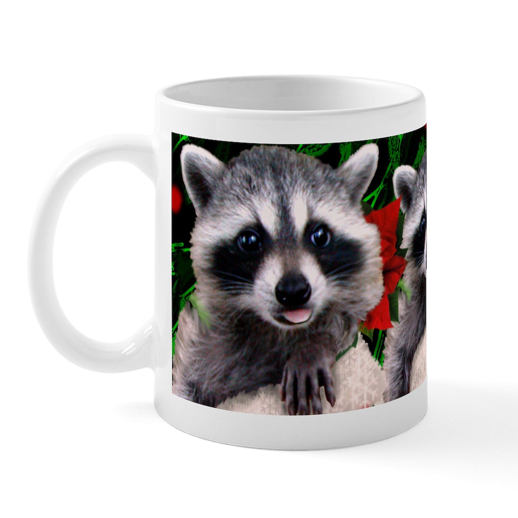 11 oz (325 ml) Ceramic Coffee Mug with Raccoon Design - Perfect for Home, Office, or Gift Giving - CafePress