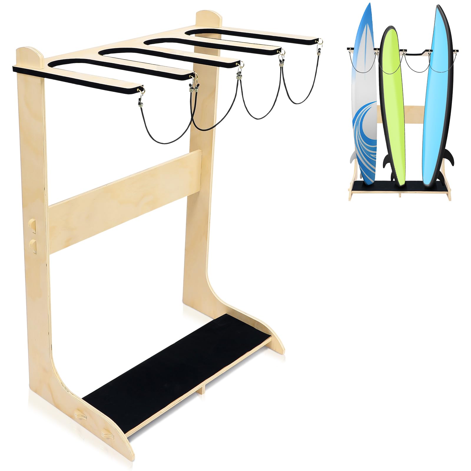 Vertical Freestanding Surfboard Rack - Indoor Storage Stand for Wakeboards, Shortboards & Longboards | Wall Mount Display for Surfboards & Skateboards | Perfect for Beach Houses, Garages & Surf Shops