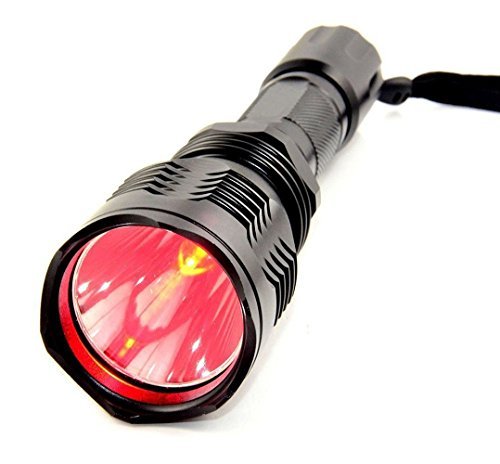BESTSUN 1000 Lumens Waterproof Red LED Flashlight - HS-802 Hunting Light with 350 Yard Long Range, Rechargeable Battery & Charger - Perfect for Coyote, Hog Hunting & Night Vision Outdoor Activities