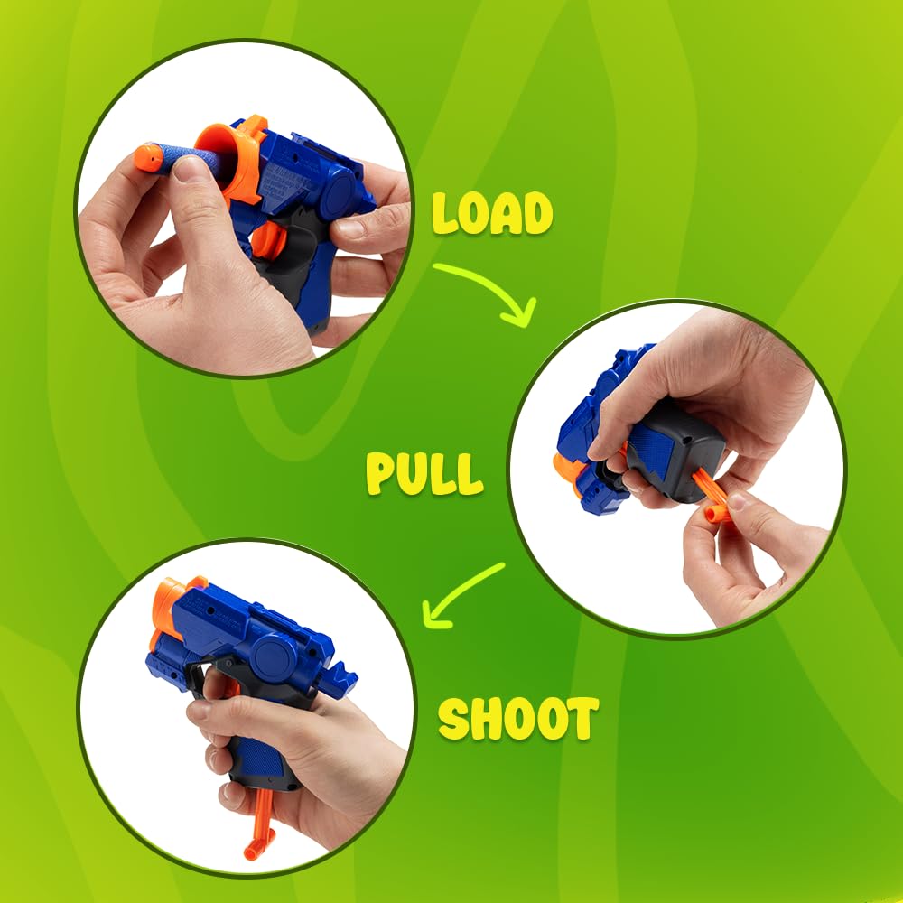 Dinosaur Shooting Game Toy Set for Kids Ages 5-8 - Ball Blaster & Dart Blaster with 20 Balls & 20 Darts - Fun Interactive Dinosaur Battle Game for Boys & Girls - Perfect for Birthday Gifts, Indoor Play & Outdoor Backyard Activities