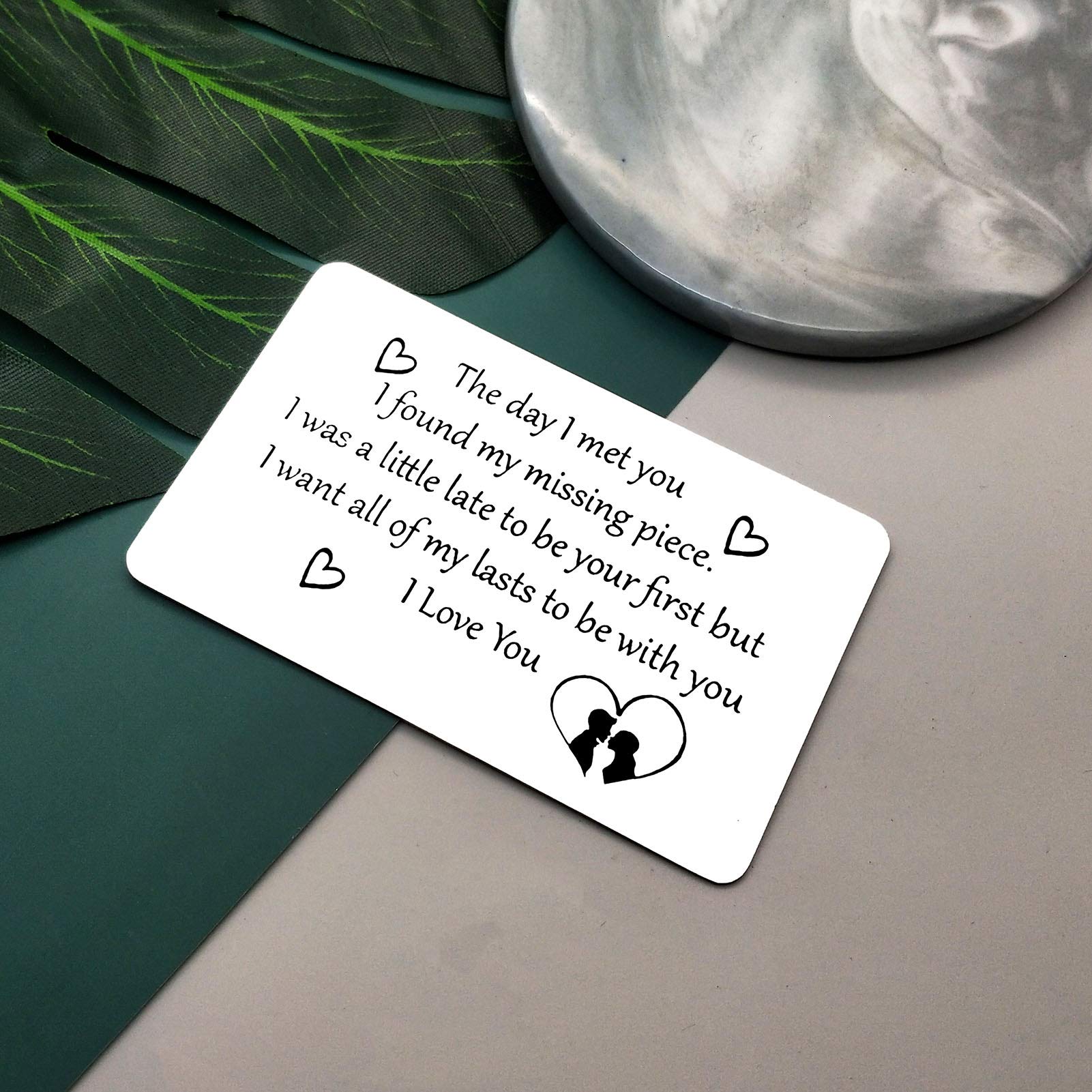 Personalized Engraved Metal Wallet Insert Card - Unique Anniversary, Valentine's Day & Birthday Gift for Husband, Boyfriend, Fiance | Romantic Couple Gift for Men | Perfect for Weddings, Special Occasions & Everyday Carry