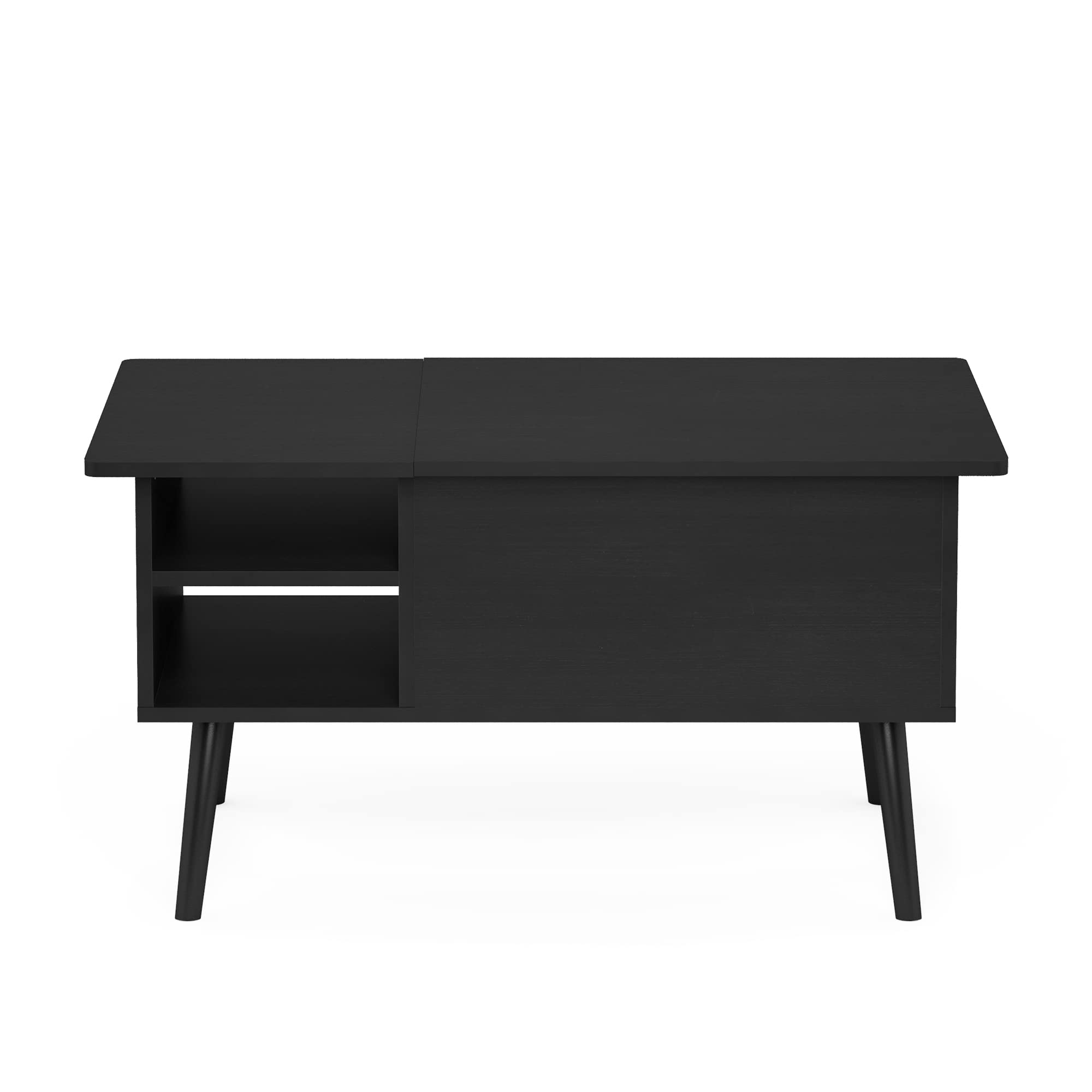 Furinno Jensen Lift Top Coffee Table with Hidden Compartment & Open Storage Shelf - Solid Wood Legs Living Room Furniture for Small Spaces | Perfect for Storing Remotes, Magazines & Home Decor