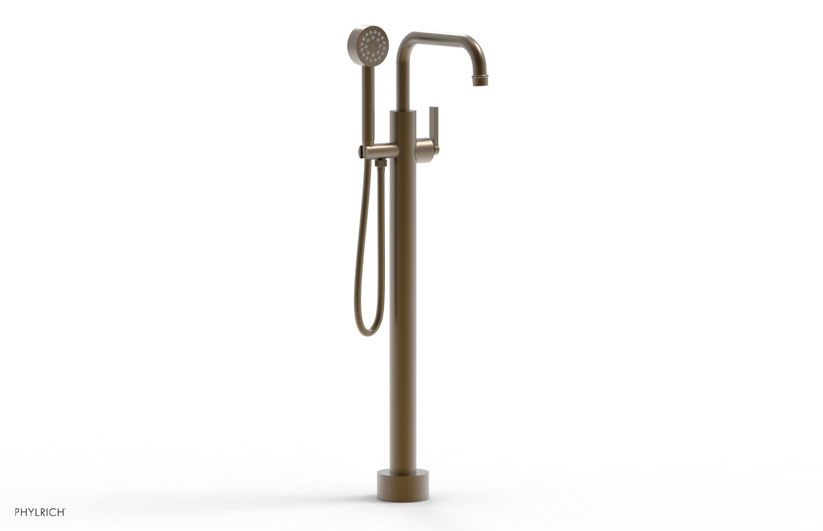 HEX MODERN Tall Floor Mount Tub Filler with Lever Handle & Hand Shower - Model 501 55 01 - Perfect for Luxury Bathroom Renovations and Spa-Like Shower Experiences