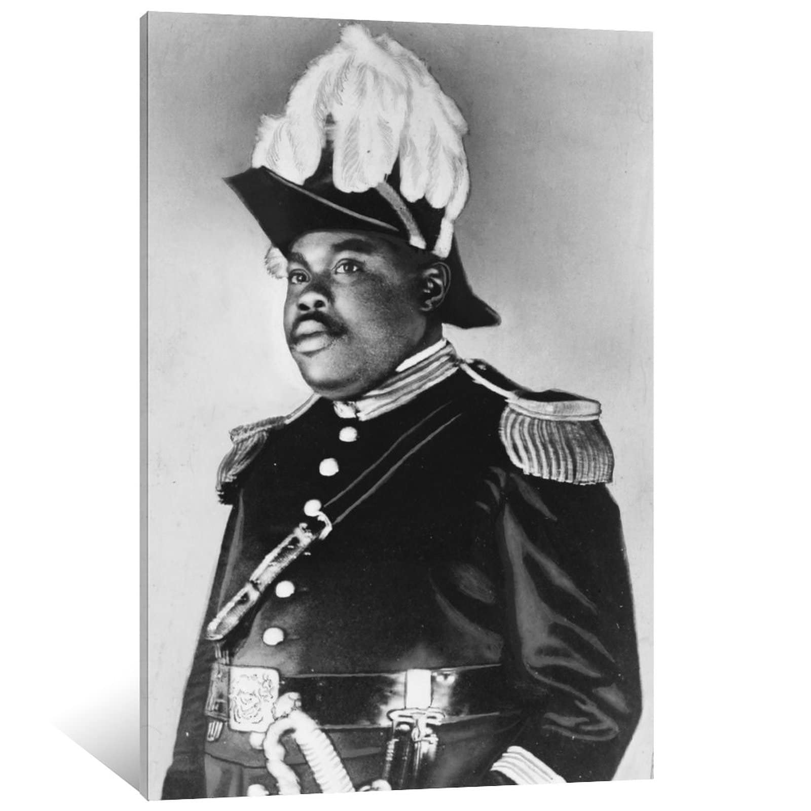 Marcus Garvey African American Black Hero Wall Art Print on Canvas - 24x36 Inch Black History Poster for Home Decor, Bedroom & Living Room Wall Decor - Perfect for Black History Month & Cultural Displays