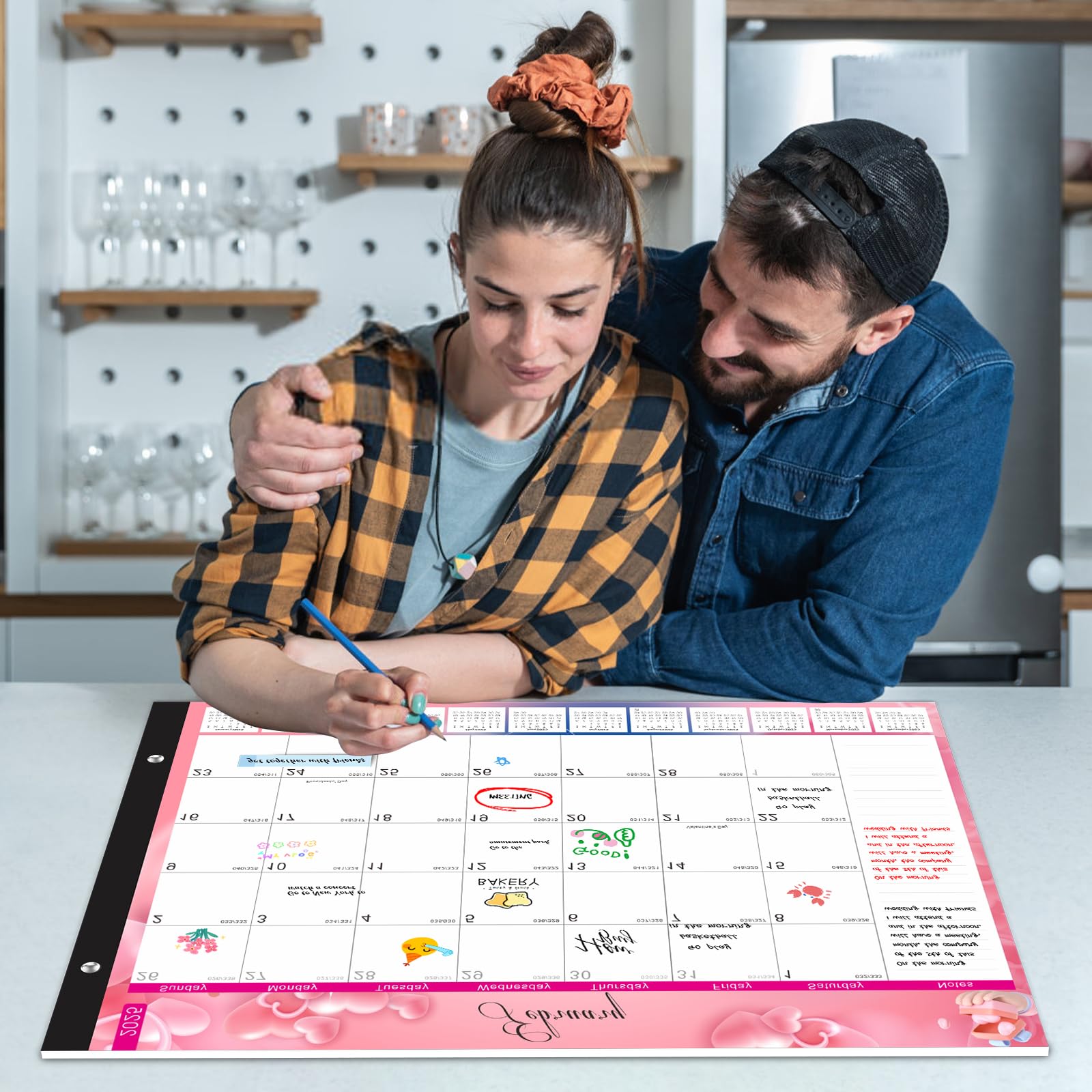 2025-2026 Large Desk Calendar 22x17 Inches - October 2024 to March 2026 Monthly Planner - Academic & Office Organizer with Seasonal Designs - Perfect for Home, School and Workplace Productivity
