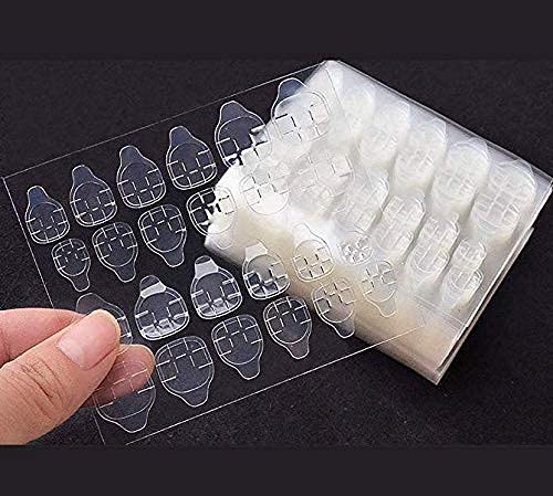 COSLUXE Clear Double-Sided Nail Glue Stickers - 144pcs Flexible Fake Nail Adhesive Tabs for Acrylic Nail Tips | Salon Quality, Easy Application | Perfect for Nail Extensions, Manicures & DIY Nail Art at Home