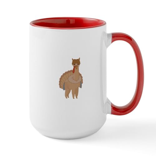 White/Red Inside - Thanksgiving Llama Mugs