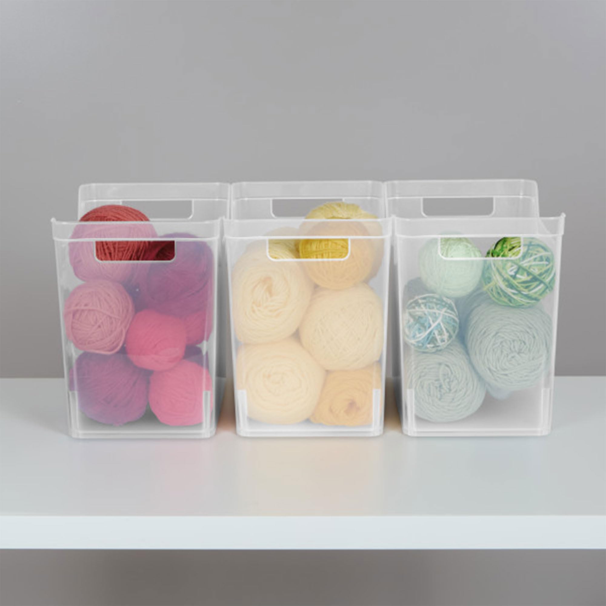 Sterilite Medium Shelf Bin - 24 Pack Clear Plastic Storage Containers with Handles for Home, Kitchen, Office Organization | Perfect for Pantry Shelving, Closet Storage & Workspace Organization