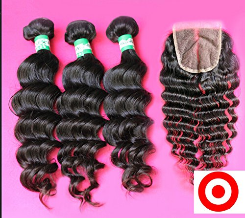 Premium 8A Philippines Virgin Remy Human Hair Lace Closure With Bundles - 12