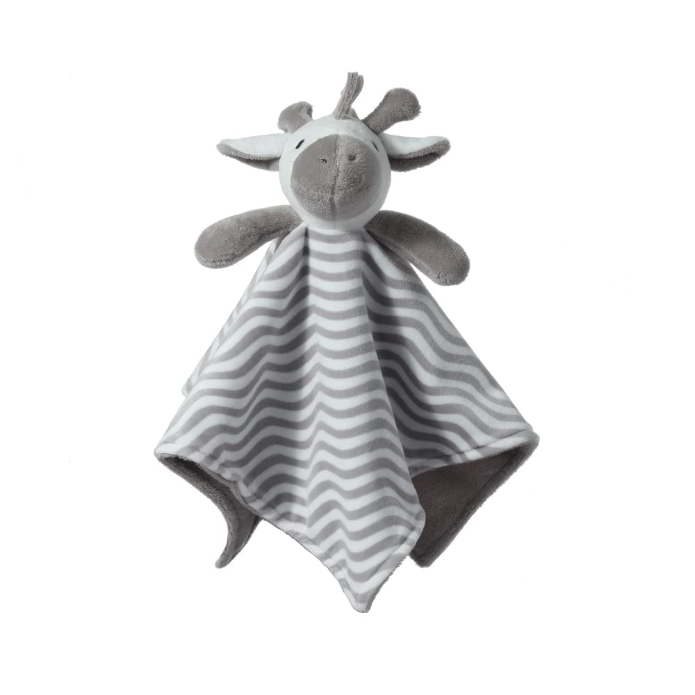 CREVENT Soft Plush Animal Face Security Blankets for Boys & Girls - Grey Zebra Baby Blanket | Perfect Baby Shower Gift, Newborn Comfort Blanket, Toddler Nap Time & Nursery Essential