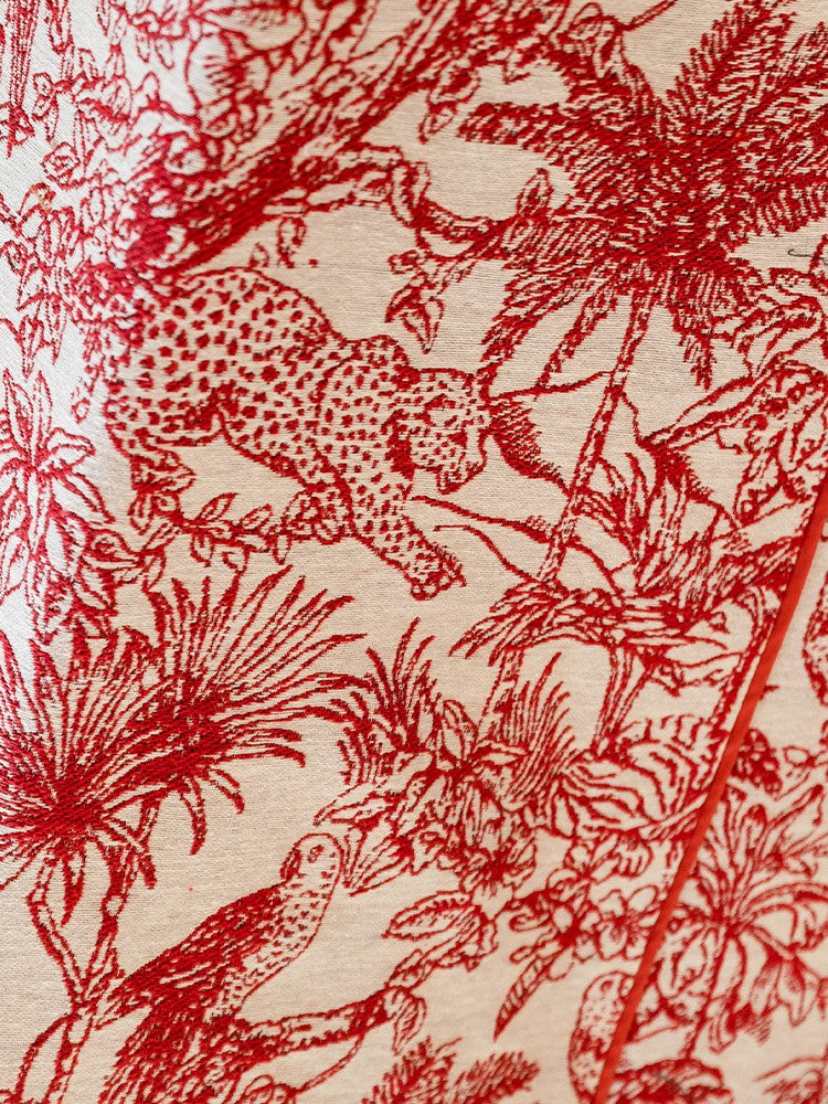Jungle Animals Leopard Parrot Print Tablecloth - Modern Rectangle & Large Square Table Cover for Dining Room, Home Decor, Christmas Party | Waterproof & Washable for Indoor/Outdoor Use
