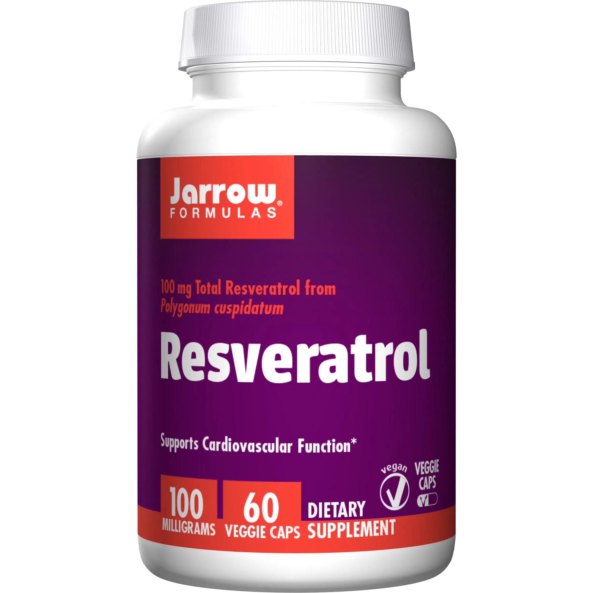 Jarrow Formulas Resveratrol 100mg Supplement - Antioxidant Support for Heart Health & Anti-Aging - Perfect for Daily Wellness Routine