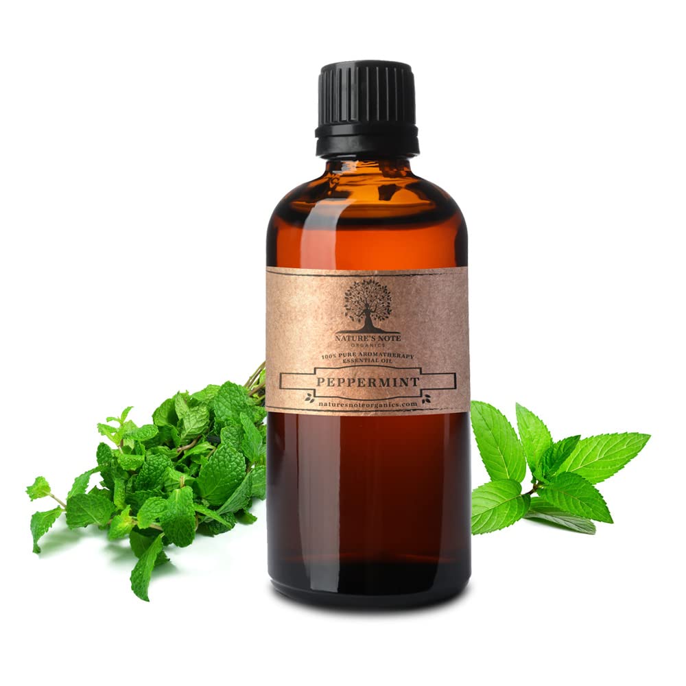 100% Pure Peppermint Essential Oil for Aromatherapy, Diffusers & Massage - 4 Fl Oz by Nature's Note Organics - Perfect for Stress Relief, Headache Relief & DIY Skincare